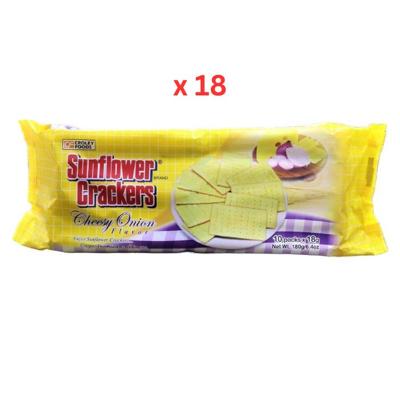 Croley Foods Sunflower Crackers Cheese Onion Pack Of 10 - 18 Gm Pack Of 20 (UAE Delivery Only)