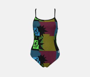 Womens Ska High One Piece Swimwear  Black Combo