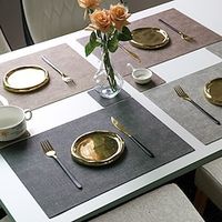 Vinyl Placemat Waterproof Pu Leather Heat Resistant Dining Table Place Table Plate Mat Xmas Decor Fall Kitchen Table Mats Indoor Outdoor Lightinthebox - thumbnail
