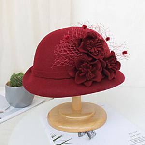 Women's Party Wedding Special Occasion Flower Flower Wine Red Hat miniinthebox
