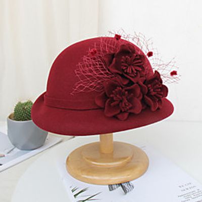 Women's Party Wedding Special Occasion Flower Flower Wine Red Hat miniinthebox