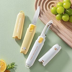 1Pcs Cartoon Fruit Peeling Knife Stainless Steel Peeler Peeling Apples Kitchen Vegetable Fruit Sharp Multi-function 2 In 1 Knife Lightinthebox