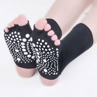 Women Men Yoga Toes Socks Bare Heel Toes High Tube Non-Slip Cotton Stocking