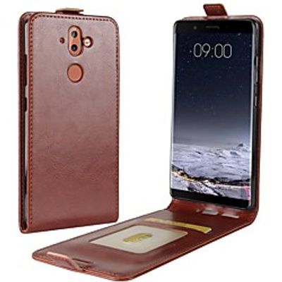 Phone Case For Nokia Full Body Case Leather Flip Nokia 9 Nokia 8 Nokia 7 Nokia 7 Plus Nokia 6 2018 Nokia 1 Card Holder Flip Solid Color Hard PU Leather miniinthebox