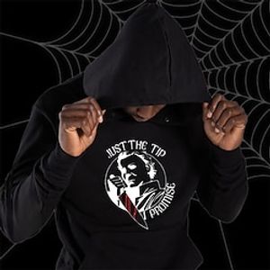 Men's Pullover Hoodie Sweatshirt Black And White Black Hooded Graphic Prints Portrait Print Daily Sports Streetwear Designer Basic Spring   Fall Clothing Apparel Hoodies Sweatshirts  miniinthebox
