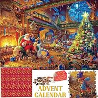 Advent Calendar 24 Days, Cardboard Jigsaw Puzzles,Beautiful Christmas Countdown Calendars Puzzle –Every Piece is Unique, Softclick Technology Means Pieces Fit Together Perfectly Lightinthebox - thumbnail