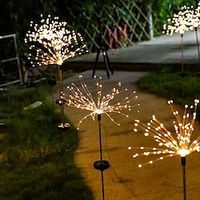 Solar Firework Pathway Lights Outdoor 2x 1x LED Stake Lights for Walkway Garden Backyard Landscape Decoration 120LEDs Fairy Christmas Light for Garden Street Yard Lawn New Year Party IP65 Waterproof miniinthebox - thumbnail