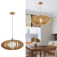 Dining Room Pendant Light, Farmhouse Pendant Light, Adjustable Pendant Lights, Wooden Pendant Lighting for Kitchen Island Living Room Bedroom Hallway 110-240V Lightinthebox - thumbnail