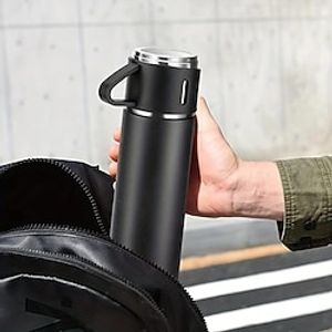 Vacuum Flask Set, Business Thermal Mug 500ml16.9oz, Stainless Steel Vacuum Insulated Bottle With Cup For Coffee Hot Drink And Cold Drink, Water Flask. Lightinthebox