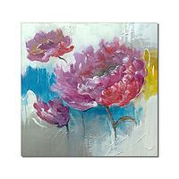 Oil Painting Handmade Hand Painted Wall Art Square Flower Abstract Home Decoration Decor Stretched Frame Ready to Hang Lightinthebox - thumbnail
