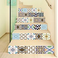 Creative 3d Staircase Sticker Bohemian Pattern Diy Imitation Decoration Home Sticker Waterproof Wall Sticker miniinthebox - thumbnail