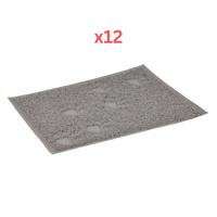 Flamingo Tumbi Rectangular Cat Litter Tray Mat - Grey (Pack of 2)