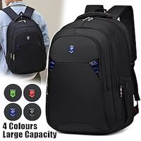 Men's Backpack School Bag Bookbag Functional Backpack Commuter Backpack School Outdoor Daily Solid Color Oxford Cloth Large Capacity Breathable Zipper Black Red Blue miniinthebox