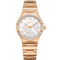 Ecstacy Women's Multi Function Display Watch & Stainless Steel Strap Two Tone, Rose Gold - E23608-RBKMK