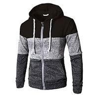Men's Pullover Hoodie Sweatshirt Color Block Daily Sportswear Casual Hoodies Sweatshirts  Wine Red Camel Black miniinthebox - thumbnail