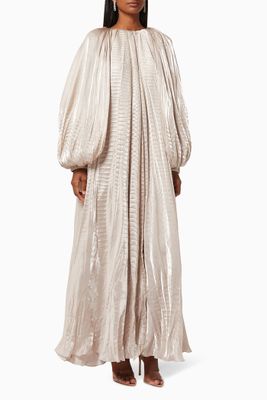 Gathered Puff Kaftan in Satin Gathered Puff Kaftan in Satin