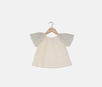 Baby Girls Lace Short Sleeve Top  Ivory - thumbnail