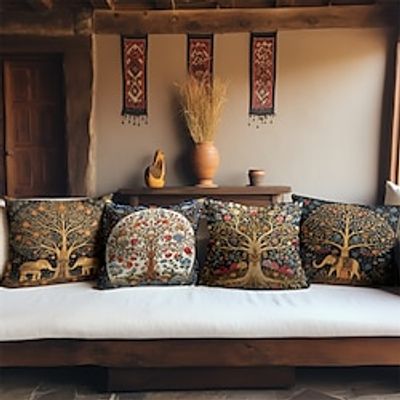Tree of Life Boho Double Side Pillow Cover 1PC Decorative Toss Pillows Throw Pillow Covers Soft Pillowcase for Bedroom Livingroom Sofa Couch Chair Bench miniinthebox