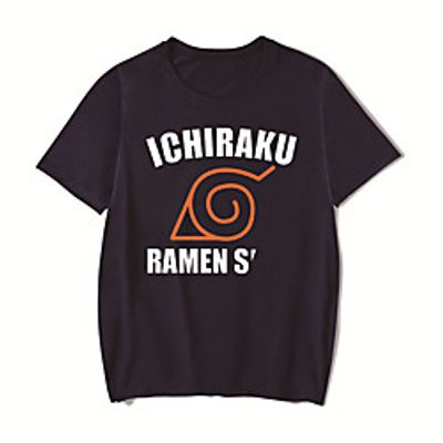 Men's Unisex Tee T shirt Hot Stamping Anime Graphic Prints Plus Size Naruto Print Short Sleeve Casual Tops Cotton Basic Designer Big and Tall White Black Red miniinthebox