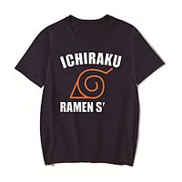Men's Unisex Tee T shirt Hot Stamping Anime Graphic Prints Plus Size Naruto Print Short Sleeve Casual Tops Cotton Basic Designer Big and Tall White Black Red miniinthebox - thumbnail