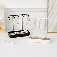 Fashion Jewelry Organizer Display For Earrings Necklaces Jewelry Storage Rack With Wooden Base Bracelet Hanging Holder Lightinthebox - thumbnail