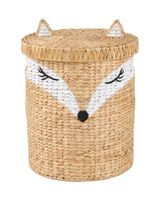 Homesmiths Water Hyacinth Laundry Hamper Fox Shape 38 x 59 cm
