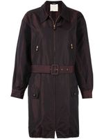 Chanel Pre-Owned 1980s belted zip-up coat - Brown