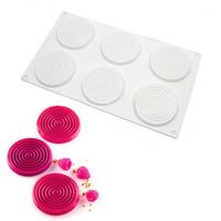 6 Holes Spiral Ripple Hypotenuse Mold Silicone Cake Fondant Mold Mousse Mold Bakeware
