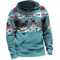 Men's Pullover Hoodie Sweatshirt Blue Hooded Graphic Prints Print Daily Sports 3D Print Basic Boho Streetwear Spring   Fall Clothing Apparel Hoodies Sweatshirts  Long Sleeve Lightinthebox - thumbnail