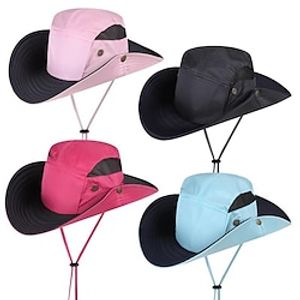 Men's Women's Sun Hat Bucket Hat Fishing Hat Wide Brim Summer Outdoor Packable Waterproof Portable UV Sun Protection Hat Pink Sky Blue Dark Gray for Fishing Climbing Beach miniinthebox