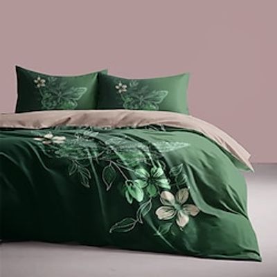 L.T.Home 100% Cotton Sateen Duvet Cover Set Reversible Premium 300 Thread Count Floral Elite Bedding Set Lightinthebox