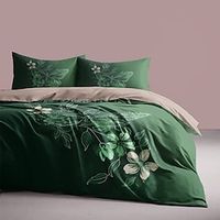 L.T.Home 100% Cotton Sateen Duvet Cover Set Reversible Premium 300 Thread Count Floral Elite Bedding Set Lightinthebox - thumbnail