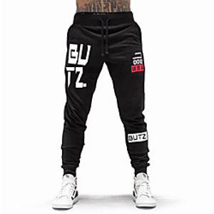 Men's Chino Sports Outdoor Sports Casual Sports Pants Tactical Cargo Pants Letter Full Length Print Black Gray miniinthebox