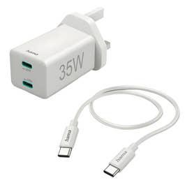 Mini Charger Kit UK,35W,2xUSB-C,White (HAM-73210296)