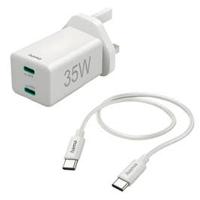 Mini Charger Kit UK,35W,2xUSB-C,White (HAM-73210296)