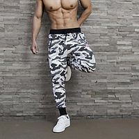 Men's Athleisure Sports Outdoor Sports Casual Sports Pants Sweatpants Pants Letter Full Length Print Camouflage Red Camouflage White Black miniinthebox - thumbnail