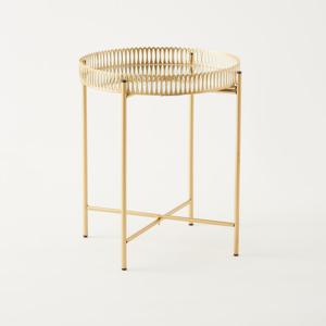 Metal Tray Top Accent Table - 42x42x47 cms