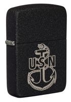 Zippo 49318 US Navy Replica Black Crackle Windproof Lighter