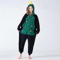 Christmas Fleece Pajamas Onesies Wearable Blanket Women Jumpsuit Warm Romper Sleepwear One Piece Hooded Playsuit Loungewear miniinthebox - thumbnail