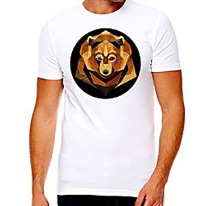 Men's Unisex Tee T shirt Hot Stamping Graphic Prints Bear Plus Size Print Short Sleeve Casual Tops Cotton Basic Designer Big and Tall White miniinthebox