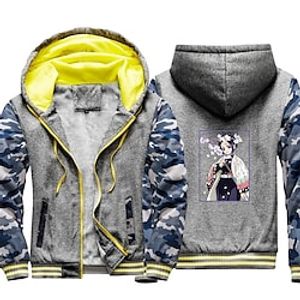 Inspired by Demon Slayer Kochou Shinobu Cartoon Manga Outerwear Anime Graphic Outerwear For Men's Women's Unisex Adults' Hot Stamping 100% Polyester Casual Daily Lightinthebox