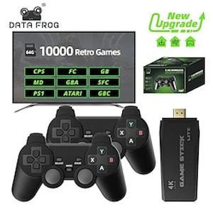 DATA FROG Retro Video Game Console 2.4G Wireless Console Game Stick 4k 10000 Games Portable Video Game Dendy Game Console for tv Lightinthebox