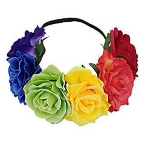 6-color Rainbow Wreath Headband Amazon 11CM Fabric Simulation Flower Hair Accessories Bridal Headwear Lightinthebox