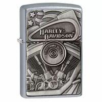 Zippo 29266 207 Harley Davidson Engine Surprise Emblem Street Chrome Lighter