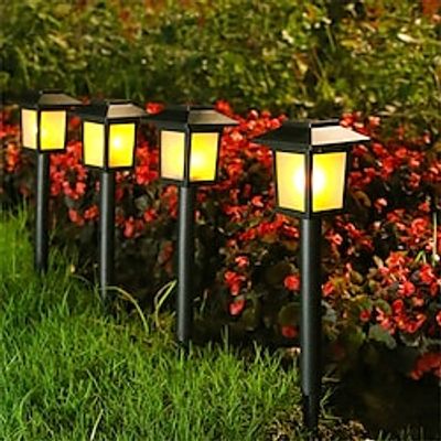 2/6pcs Pathway Lights Outdoor Solar Simulation Flame Lamp Solar Lawn Outdoor Waterproof for Villa Yard Gazebo Landscape Lights Garden Decoration Lamps miniinthebox