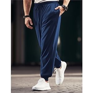 Men's Sweatpants Joggers Trousers Velvet Pants Drawstring Elastic Waist Elastic Cuff Plain Comfort Breathable Casual Daily Holiday Sports Fashion Black Blue Lightinthebox