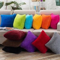 Plush Solid Color Cushion Pillowcase