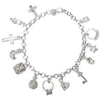 Silver Plated Crystal Metal Chain Bracelet