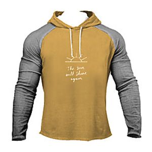 Men's Pullover Hoodie Sweatshirt Graphic Color Block Letter Lace up Casual Daily Holiday Sportswear Casual Hoodies Sweatshirts  Yellow Lightinthebox