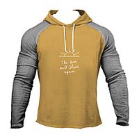 Men's Pullover Hoodie Sweatshirt Graphic Color Block Letter Lace up Casual Daily Holiday Sportswear Casual Hoodies Sweatshirts  Yellow Lightinthebox - thumbnail